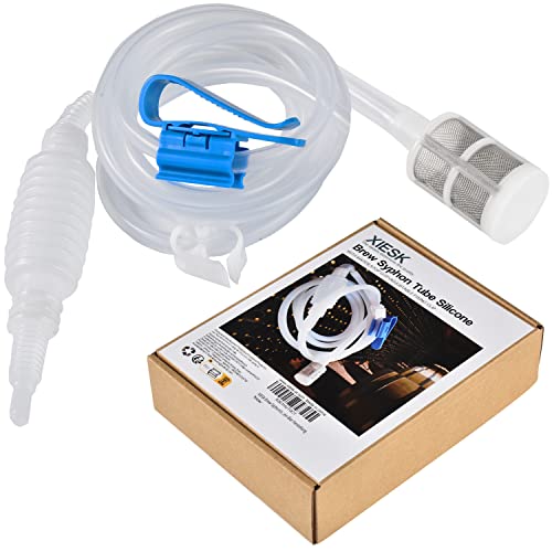 Xiesk Wine Making Syphon Tube Silicone, 2.5M, Brew Syphon Filtro Tubo Manuale