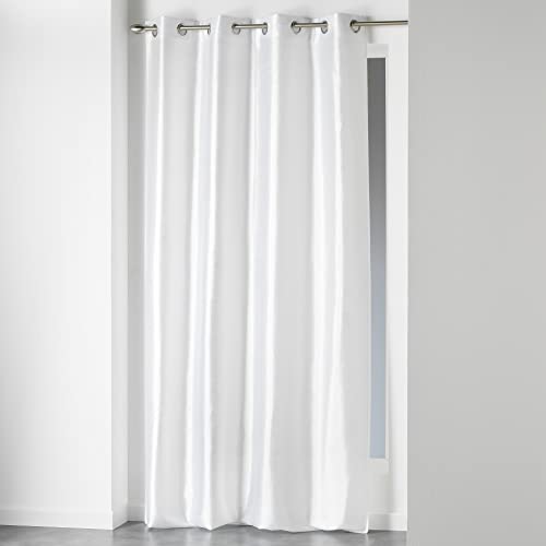Douceur D'Intérieur Tenda Con Occhielli, In Poliestere, Dimensioni: 140 X 240 Cm, Ceramica, Bianco, 140X1X240 Cm