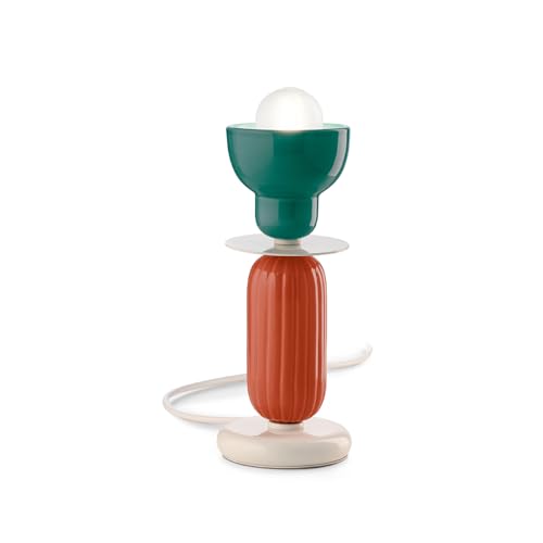 Lampada Da Tavolo Berimbau 1 Luce Decò In Ceramica C2602 Turchese Arancio