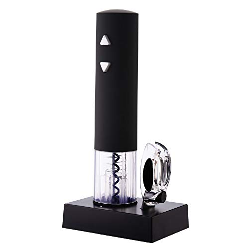 Majestic Cvt 15N - Cavatappi Elettronico Con Batteria Base Di Ricarica E Tagliasigillo, Colore Nero