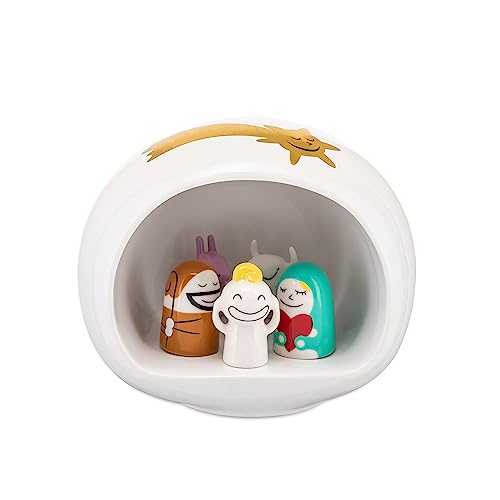 Alessi Amgi10Set - Set Presepe Di Design Con Riproduzione Della Grotta E Statuine In Porcellana Decorate A Mano, 10 Pezzi, Multicolore, ‎4.01 X 29.01 