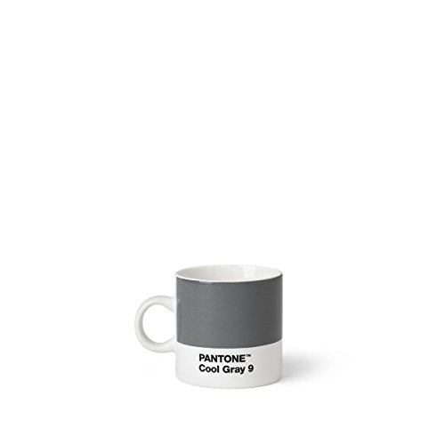 Copenhagen Design Pantone Espresso, Small Coffee Cup, Fine China (Ceramic), 120 Ml, Grey, Cool Gray 9, Gris Froid, 6.2 Cm