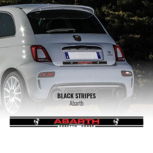 4R Quattroerre.It Stripes Strisce Adesive Per Fiat 500 Abarth, Nero, 3 X 45 Cm