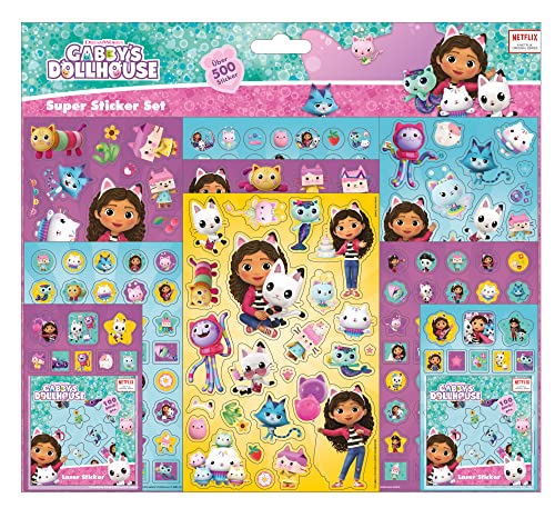 Undercover Undercover 660000035 - Set Di Adesivi Gabby Dollhouse Mega, 500 Adesivi Per Casa Delle Bambole Gabby Di Undercover
