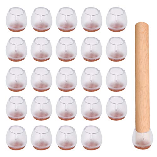 Gommini Per Sedie,Feltrini Sedie Rotondi,Sedia Gamba Tappi Piedi Pastiglie,Sedia Piedini In Gomma Protector Pad 24 Pezzi Tappi Per Sedie,Adatto A Gamb