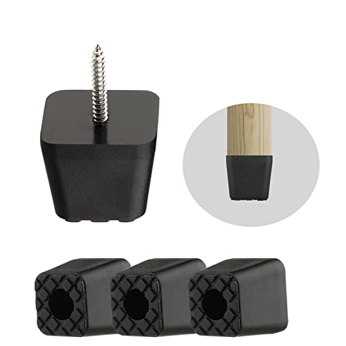 Piedini Per Mobili, Colore Nero, Perfetti Per Tenere I Mobili Lontani Dal Pavimento, Cuscinetti In Gomma Quadrati, Protezione Per Mobili, Tavolo (Con 
