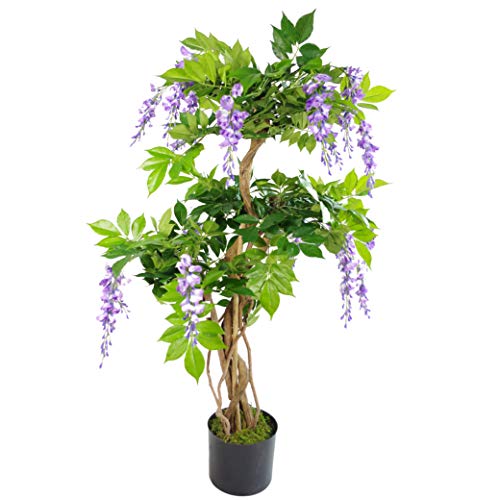 Leaf Design Uk - Albero Di Glicine Artificiale Realistico, Materiali Misti, Viola, 110 Cm
