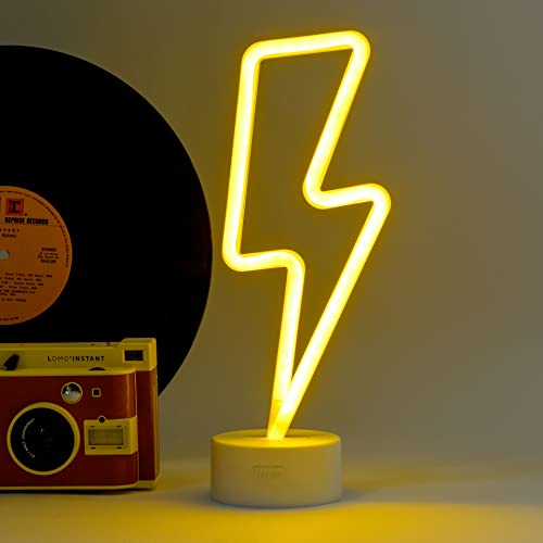 Legami - Lampada Led Effetto Neon, It'S A Sign, H 31 Cm, Tema Flash, Doppia Alimentazione, Cavo Usb (Incluso) O Batterie (Non Incluse), Lampada Da Tav