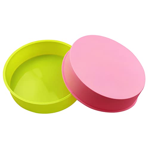 Sunsk Stampo Per Torta In Silicone 8 Pollici Tonde Teglie Da Forno Silicone Cake Molds Antiaderente Teglie Per Quiche Pasticci Crostate Cioccolato Dol