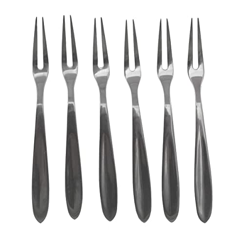 Fackelmann Set 6 Forchettine Per Pesce E Lumache In Acciaio Inox 12,5Cm, Legno, (Colore: Argento), Quantità: 1 Pezzo