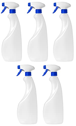 Markesystem - Flacone Di Plastica Spray Vuota Da 750 Ml (5 Unità) Traslucido E Riciclabile Hpde - Casa E Professionale - Pistola Per Prodotti Chimici,