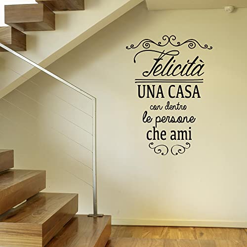 Frasi Adesive Da Parete Felicità È Una Casa Con Dentro Le Persone Che Ami Adesivo Murale Decorativo Estetico