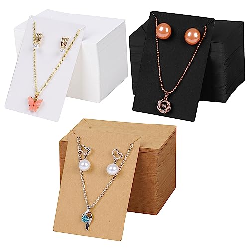 Belle Vous Etichette Cartoncino Porta Orecchini Espositore Collane (360Pz) - Cartellini Per Orecchini Kraft - Packaging Gioielli Per Gioielli, Orecchi