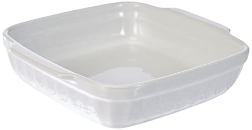 Guardini Ceramica, Pirofila Quadrata Piccola 18X16 Cm, Ceramica, Colore Bianco