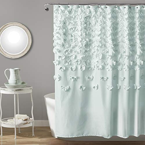Lush Decor Lucia Shower Curtain, Blue, 72 X 72 In.