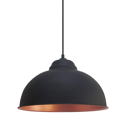 Eglo Lampada A Sospensione Truro 2, Lampada Da Parete In Design Industrial Vintage, Retrò E Industrial, Acciaio Nero, Rame, E27