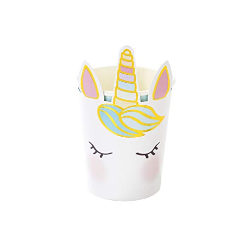 Talking Tables Unicorn Face Unicorns Paper Cup (Confezione Da 8), Unicorncup