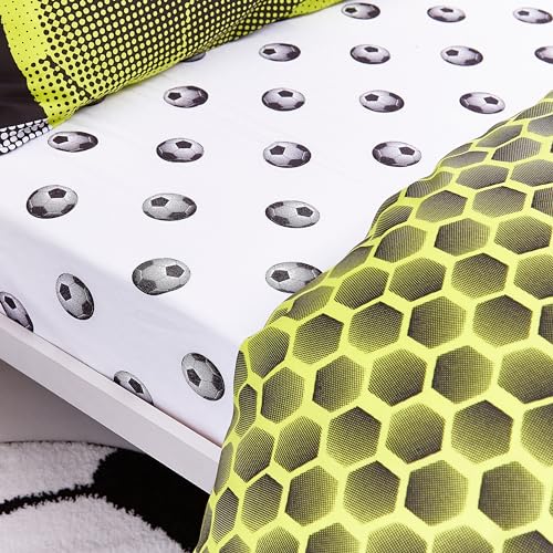 Catherine Lansfield Lenzuolo Con Angoli Per Letto Matrimoniale, Motivo: Calcio, Per Bambini, Colore:
