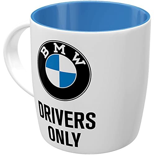 Nostalgic-Art Tazza Da Caffè Retrò, Bmw – Drivers Only – Idea Regalo Per Amanti Di Accessori Per Auto, Design Vintage, 330 Ml, In Ceramica