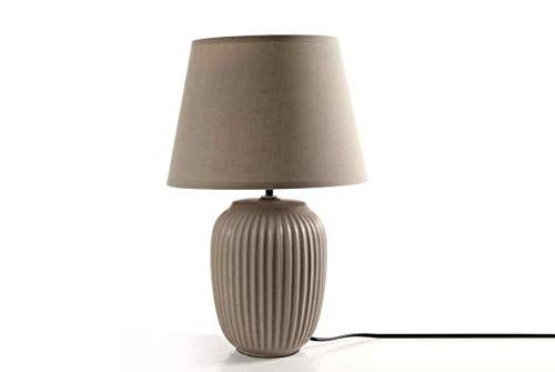 Lampada Lumetto Abat-Jours Tortora Con Base In Ceramica 28 * 43 Cm Arredo Shabby Chic Fau-706448