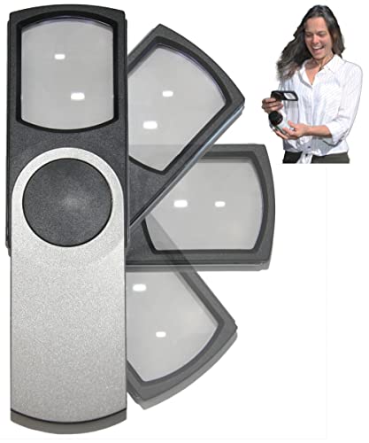 Easy Magnifier Lente Di Ingrandimento Tascabile Per Lettura 3X Con Luce Led; Lenti D'Ingrandimento E Bambini; Lentino Ricambio, Regalo Per La Casa