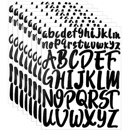Hoxfly 8 Fogli Nero Adesivi Lettere Alfabeto Grandi, Adesivi Murali Lettere, Alfabeto Grandi Lettere Autoadesive, Stickers Lettere Adesive, Adesivi Mu