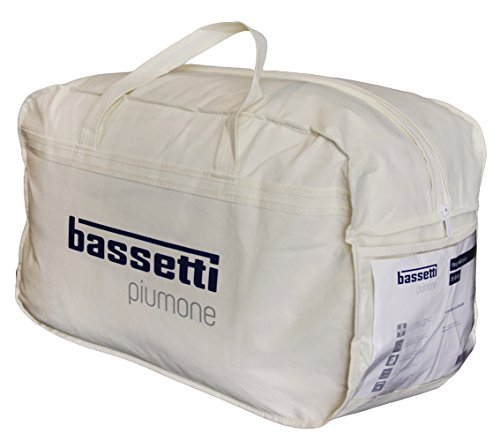 Bassetti 100% Piumino Invernale Piumone 100% Piumino Plus D' Oca Bianca Vergine Letto Matrimoniale 2 Due Piazze Cm 250 X 200