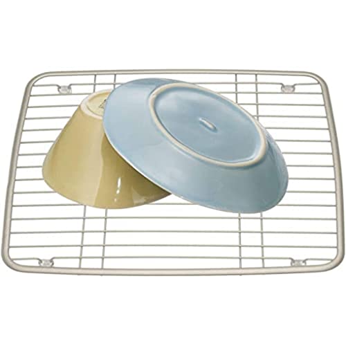 Idesign Scolapiatti Axis Per Lavello, Scolapiatti Piccolo In Metallo, Griglia In Metallo Per Lavello, Argento Opaco