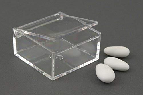 Oggettistica Per Bomboniere 50 Pezzi Scatola Scatolina Plexiglass Portaconfetti 6X6X3 Cm