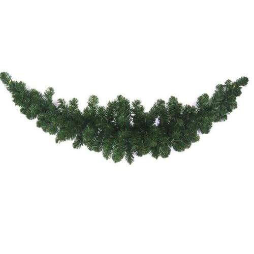 Ghirlanda Di Natale Festone Verde 120 Cm Decorazione Porta Portone Scala Casa Vetrina Negozi Bar Hotel Artificiale Realistico