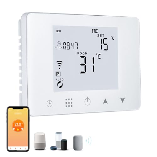 Dogepro Cronotermostato Termostato Wifi Per Caldaia Gas/Acqua, Termostato Smart Da Parete Intelligente Compatibile Con Alexa E Google, Funzione Progra