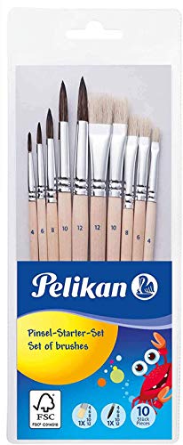 Pelikan, Pennello Per Capelli E Setole, Legno, 1Er Pack / 10 Pinsel