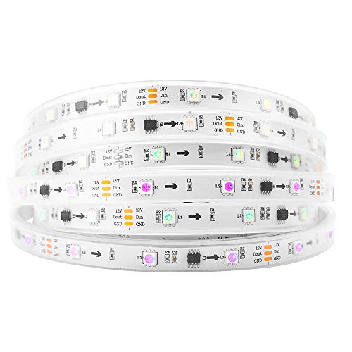 Btf-Lighting Ws2811 Ic=Rgb Ic Indirizzabile Dream Color Striscia Led 5M 30Led/M 10Pixel/M 150Led 50Pixel Impermeabile Ip67 Bianco Pcb Flessibile Dc12V