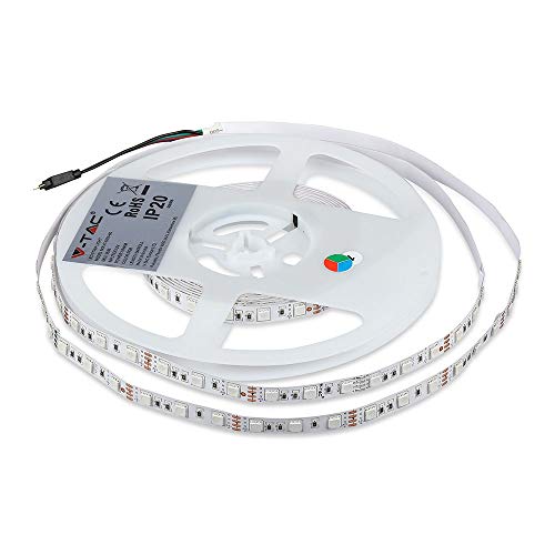 Kit Completo Striscia Led Rgb Smd5050 300Led 1000Lm 120° Ip20 5Mt E Centralina Con Telecomando E Alimentatore 12V