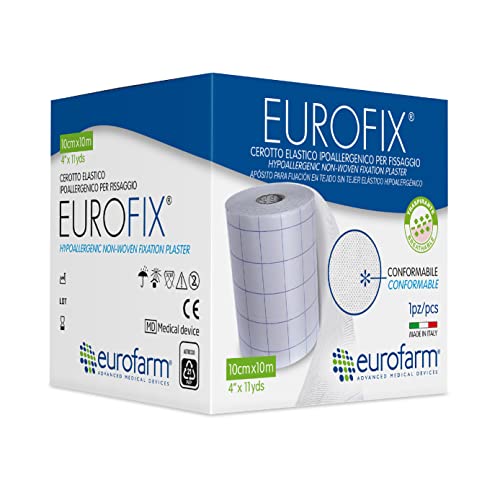 Eurofix-Mt 10 X Cm 10 Cerotto Adesivo Per Fissaggio In Tnt, Morbido E Ipoallergenico.