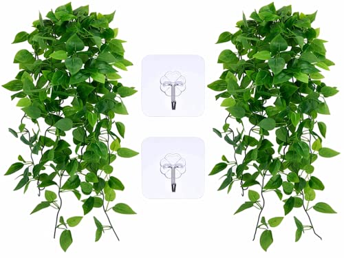 Anlising 2 Pezzi Pianta Artificiale Da Appendere, Edera Artificiale Da Appendere, Vite Artificiale, Pianta Artificiale Sospesa, Con 2 Ganci, Per Matri