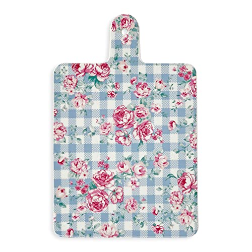 Isabelle Rose Tagliere In Porcellana Bone China Celeste E Rosa 23X15 Cm