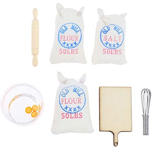 Cenpek 7 Pz 1:12 Casa Delle Bambole In Miniatura Farina Sacchi Di Sale Eggbeater Modello Set Cottura Cibo Scence Pane Set In Miniatura Alimenti Casa D