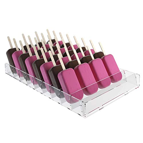 Designplex Porta Ghiaccioli A Vaschetta In Plexiglass Trasparente A 9 Scomparti - Misure: 48X29Xh5 Cm