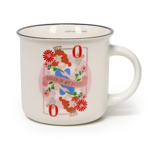 Legami - Tazza Cuppuccino In Porcellana New Bone China, Tazza Da Colazione, Mug Caffè Thé Lavabile In Lavastoviglie, Tema Queen, Diametro 10 Cm, Capac