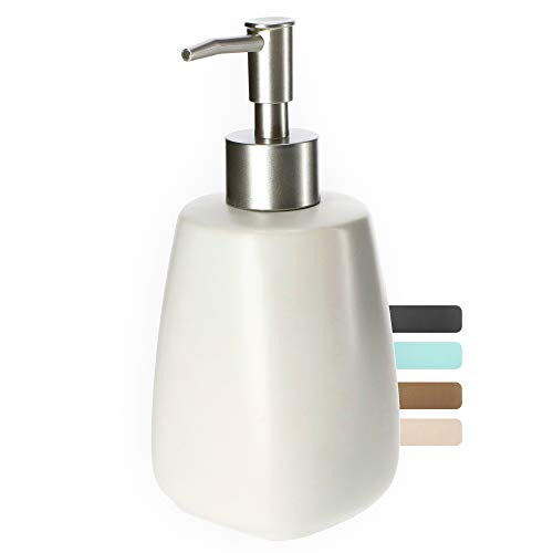 Kadax Dispenser Ceramica, 400Ml, Dispenser Sapone, Dispenser Di Sapone Liquido Con Pompa, Erogatore Di Lozioni In Ceramica, Dosatore Di Sapone (Crema)
