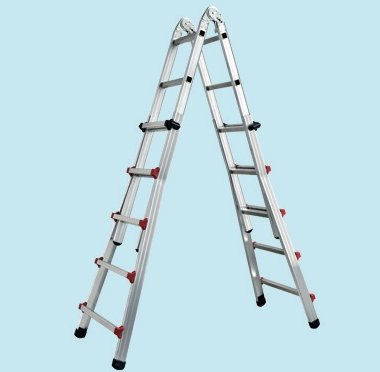 Scala Telescopica Step Up Piuma Multiuso Gradini 4+4 - H Mt. 3,90