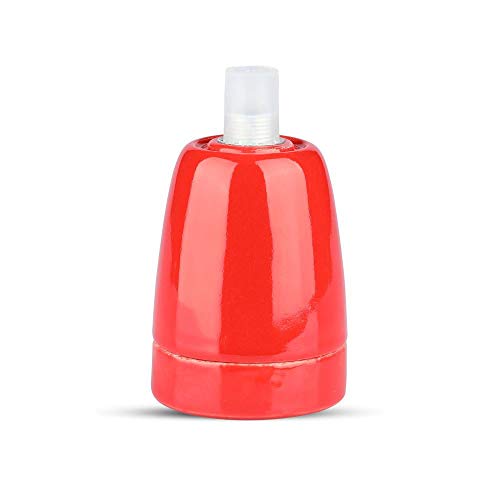 V-Tac Vt-799 Portalampada In Porcellana Ф47Mm Per Lampadine E27 Ip20 Rosso - Sku 3799