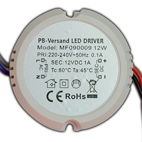 Pb-Versand - Trasformatore Rotondo Per Lampadine Mini Led, 12 V Dc 12 W G4 Gu4 Mr16 Mr11