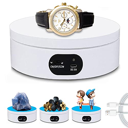 Yvvv Espositore Girevole Elettrico A 360 Gradi Con Cavo Di Alimentazione Usb Per Gioielli, Orologi, Fotografia, Registrazioni Video, Presentazione Del