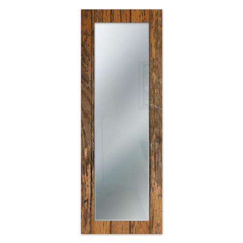 Lupia Specchio Da Parete Lungo Moderno Mirror Fantasy Old Wood 44X127 Cm Con Cornice Stampata, Specchiera Per Camera Da Letto, Soggiorno, Ingresso