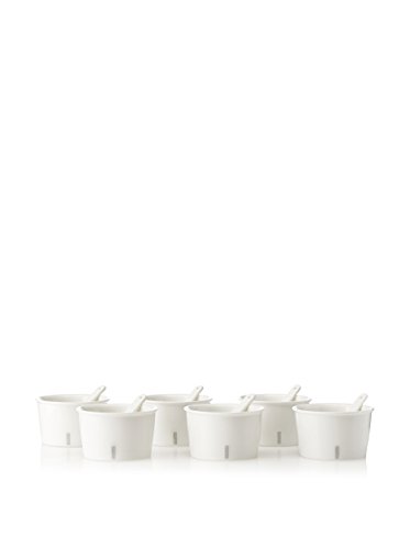 Seletti Set 6 Coppetta Gelato Ø Cm.8,8 H.5,1 + Palettina In Porcellana