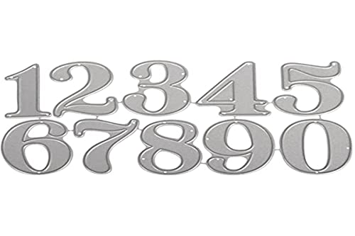 Rayher 59235000 Fustella Numeri Big Shots, Acciaio, 10 Pz, 1,5 X 2,8 Cm