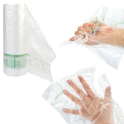 Imballaggi Alimentari Pz 500 Guanti Palmati Hdpe In Rotolo 23 X 28 Trasparenti Ideali Per Reparti Di Ortofrutta, Panifici, Pizzerie Etc.