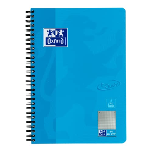 Oxford 400086486 - Blocco Appunti"Touch" A Quadretti, Blu Oltremare 1 Blu Mare